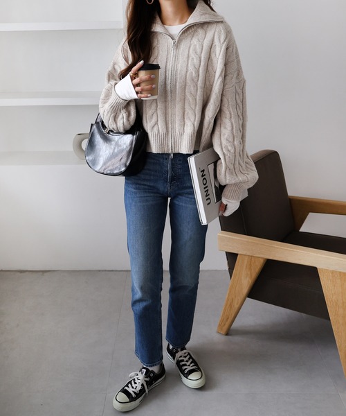 andme 「andme」 「alma design」ニットカーディガン M グレー レディース - 画像 (6)