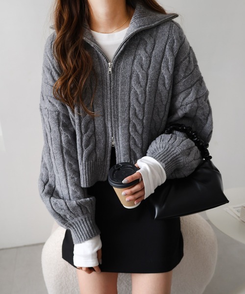 andme 「andme」 「alma design」ニットカーディガン M グレー レディース - 画像 (8)