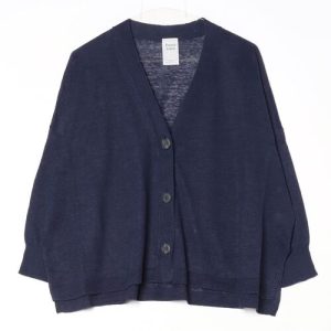 green label relaxing 「green relaxing」 ニットカーディガン FREE ネイビー レディース