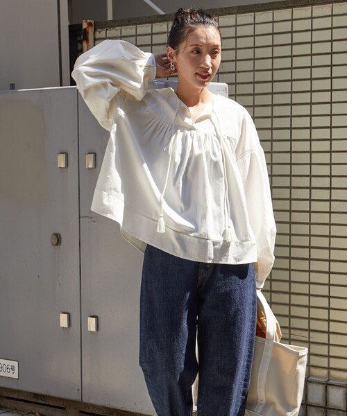 FREAK'S STORE 「FREAK'S STORE」 長袖ブラウス フリ- ブルー レディース - 画像 (2)