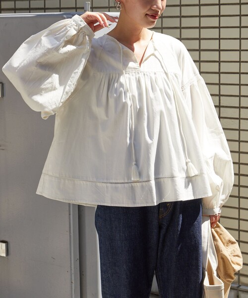 FREAK'S STORE 「FREAK'S STORE」 長袖ブラウス フリ- ブルー レディース - 画像 (3)