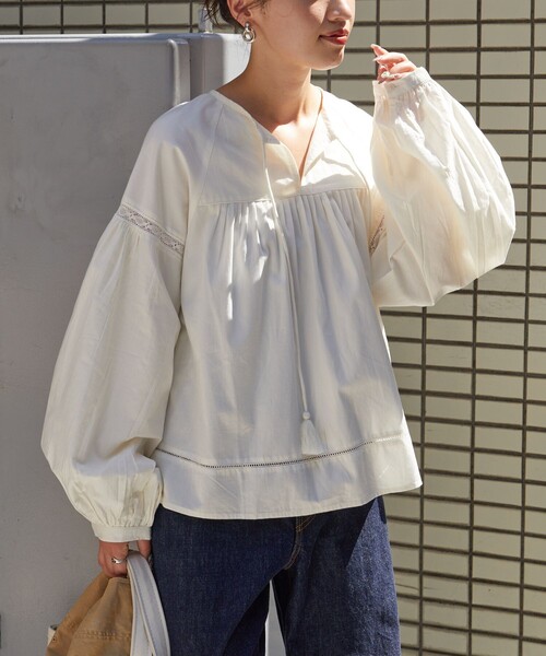 FREAK'S STORE 「FREAK'S STORE」 長袖ブラウス フリ- ブルー レディース - 画像 (4)