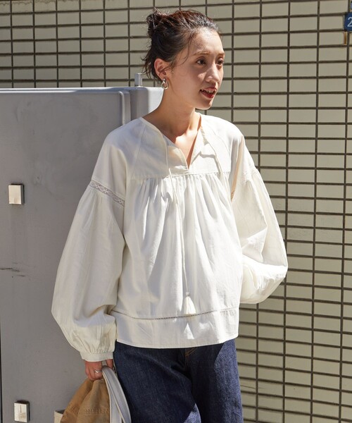 FREAK'S STORE 「FREAK'S STORE」 長袖ブラウス フリ- ブルー レディース - 画像 (5)