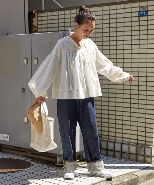 FREAK'S STORE 「FREAK'S STORE」 長袖ブラウス フリ- ブルー レディース - 画像 (6)