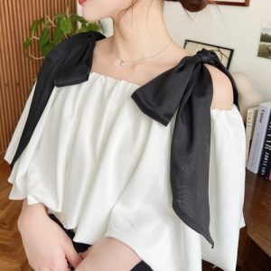 moment+ 「moment+」 半袖ブラウス M ホワイト系その他 レディース