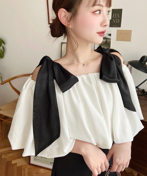 moment+ 「moment+」 半袖ブラウス M ホワイト系その他 レディース - 画像 (8)