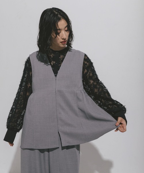 LEPSIM ベスト ジレ ハニカムドビーベスト 572590 レディース - 画像 (3)