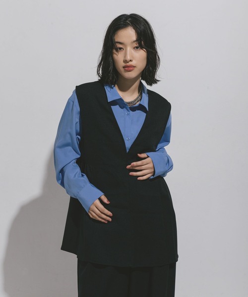 LEPSIM ベスト ジレ ハニカムドビーベスト 572590 レディース - 画像 (5)