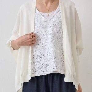 BEARDSLEY 「BEARDSLEY」 7分袖ニットカーディガン FREE ホワイト レディース