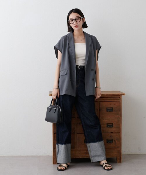 Discoat 「DISCOAT」 ベスト FREE ライトグレー レディース - 画像 (2)