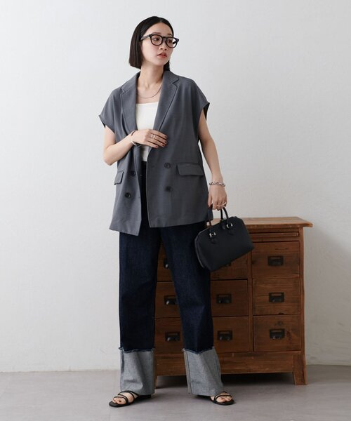 Discoat 「DISCOAT」 ベスト FREE ライトグレー レディース - 画像 (3)