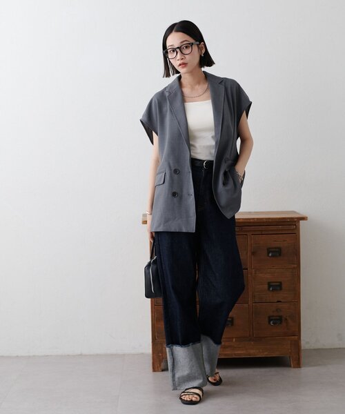 Discoat 「DISCOAT」 ベスト FREE ライトグレー レディース - 画像 (4)