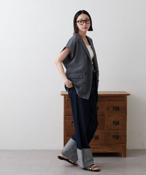 Discoat 「DISCOAT」 ベスト FREE ライトグレー レディース - 画像 (5)