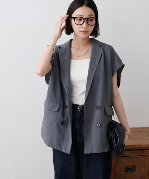 Discoat 「DISCOAT」 ベスト FREE ライトグレー レディース - 画像 (9)