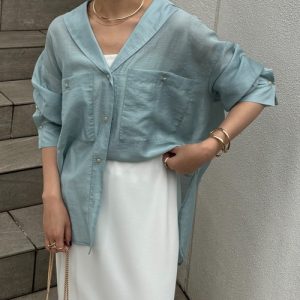 COLLAGE GALLARDAGALANTE 「COLLAGE GALLARDAGALANTE」 長袖シャツ FREE サックスブルー レディース