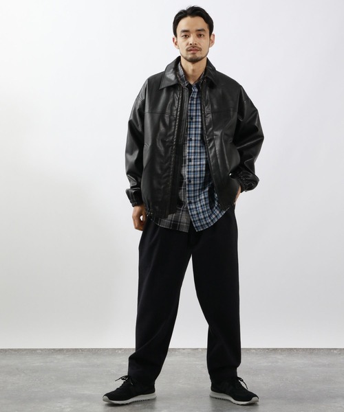 BAYFLOW ブルゾン アウター ヴィンテージライクエコレザージャケット メンズ - 画像 (6)