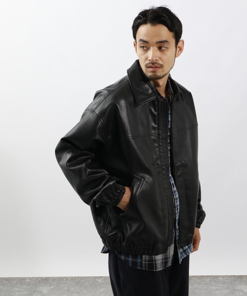 BAYFLOW ブルゾン アウター ヴィンテージライクエコレザージャケット メンズ - 画像 (7)