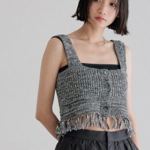 LOWRYS FARM 「LOWRYS FARM」 ニットベスト FREE グレー レディース