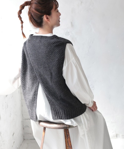 soulberry 「soulberry」 ニットベスト M チャコールグレー レディース