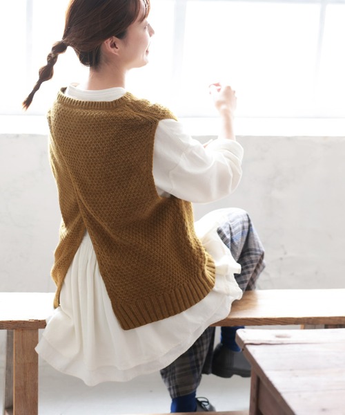 soulberry 「soulberry」 ニットベスト M チャコールグレー レディース - 画像 (8)