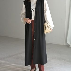 HUG.U ベスト ジレ 「選べる2丈」 ロングジレ レディース