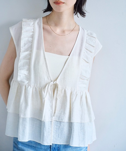 meilmada 「meilmada」 ベスト MEDIUM オフホワイト レディース