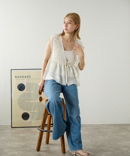 meilmada 「meilmada」 ベスト MEDIUM オフホワイト レディース - 画像 (2)