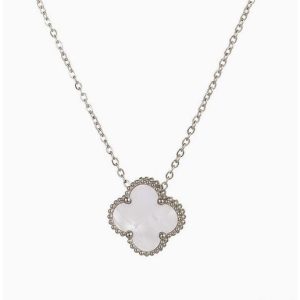 ネックレス アレルギー対応 レディース 四つ葉 クローバー 両面使い 金属アレルギー対応 ステンレスチェーン 18金 ペンダント