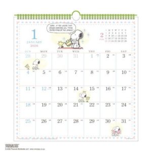 PEANUTS スヌーピー 水彩スケジュール 令和8年暦 2026Calendar ピーナッツ キャラクター