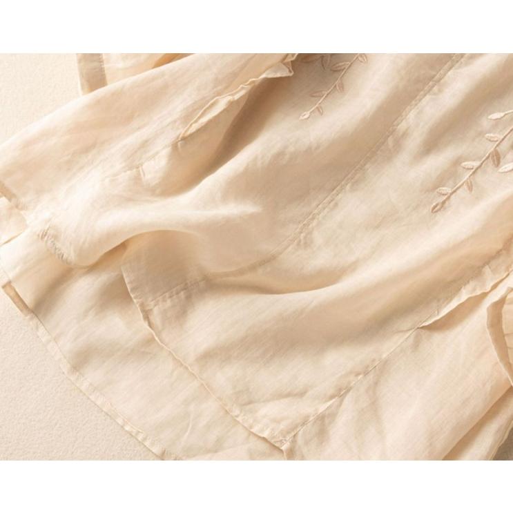 春物 レディース ブラウス 服 レディースアジアン アジアンブラウス 七分袖 春夏 シャツ シャツブラウス tシャツ 刺繍 トップス 可愛い - 画像 (3)