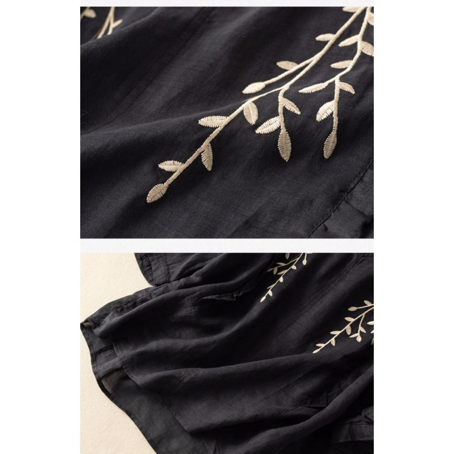 春物 レディース ブラウス 服 レディースアジアン アジアンブラウス 七分袖 春夏 シャツ シャツブラウス tシャツ 刺繍 トップス 可愛い - 画像 (6)