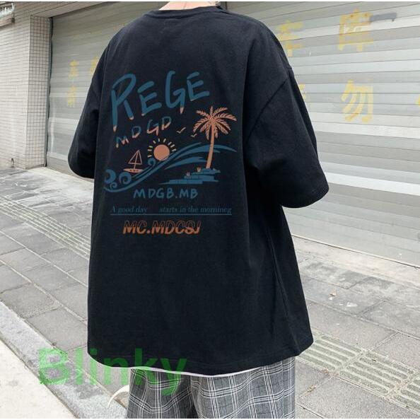 Tシャツ メンズ ビッグシルエット オーバーサイズ バックプリント 韓国ファッション ストリート系 レディース - 画像 (2)