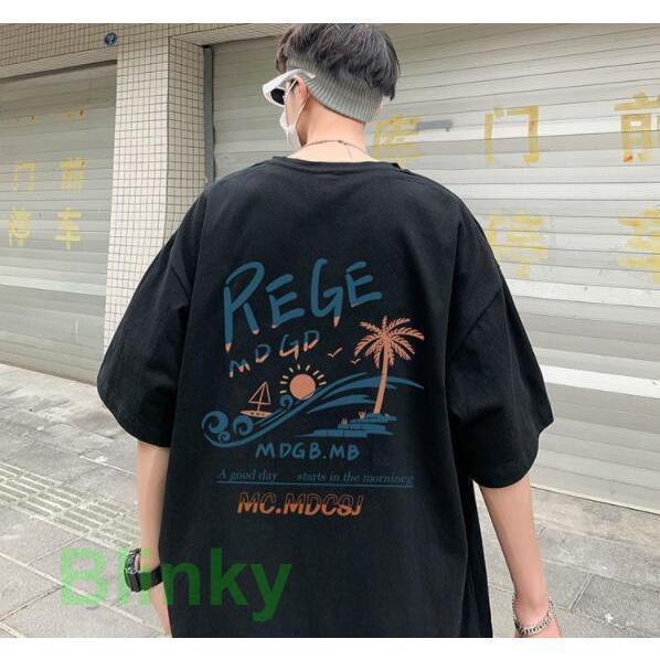 Tシャツ メンズ ビッグシルエット オーバーサイズ バックプリント 韓国ファッション ストリート系 レディース - 画像 (3)