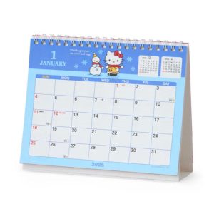 sanrio サンリオ 2026年 リングカレンダー ハローキティ 卓上タイプ 予定シール付き スケジュール管理