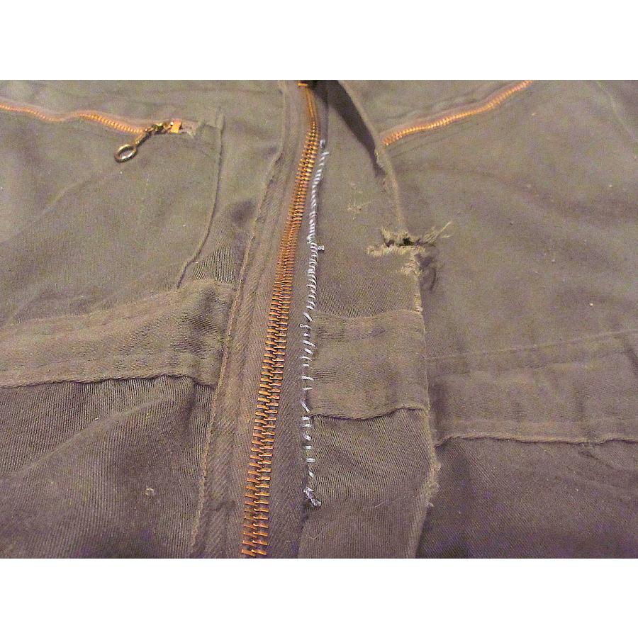 ビンテージ70’s●Dickiesオールインワンオリーブグリーン実寸W86cm●231102j7-m-all古着1970sタロンジップ - 画像 (3)