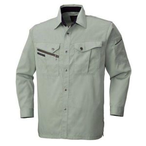 4930269259689 Early Bird 415 ナガソデシヤツ 色：アースグリーンXネイビー サイズ：5L