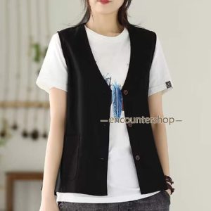 ベスト レディース サマーベスト サマージャケット ショート チョッキ ゆったり 春夏 リネンベスト レディースベスト 夏ベスト