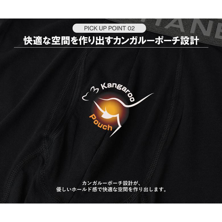 Hanes ヘインズ ロング丈 ボクサーブリーフ メンズ 前開きパンツ カンガルーポーチ アンダーウェア コンフォート 下着 ひざ上丈 正規品 HM6EA101 Z3K【パケ2】 - 画像 (4)