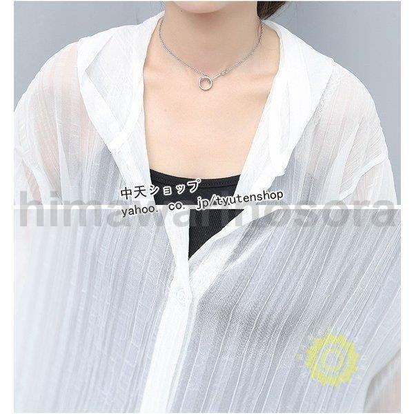 ジャケット レディース アウター フード付き カーディガン 長袖 ロング丈 夏用 トップス サマージャケット ラッシュガード 薄手 UVカット 冷房対策 紫外線対策 - 画像 (5)