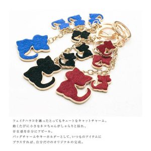 BIGキャット×トリプルMINIキャットチャーム ファーとのコラボチャーム キーホルダー 猫 チャーム 雑貨 かばん 飾り※ラッピング不可