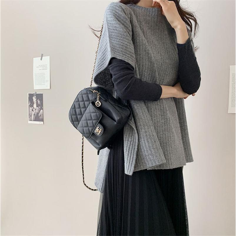 ニットベスト レディース ポンチョ チョッキ ベスト ジレー ローゲージニット 一部即納 ゆったり プルオーバー セーター 無地 秋コーデ カジュアル 重ね着 - 画像 (6)