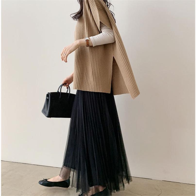 ニットベスト レディース ポンチョ チョッキ ベスト ジレー ローゲージニット 一部即納 ゆったり プルオーバー セーター 無地 秋コーデ カジュアル 重ね着 - 画像 (7)