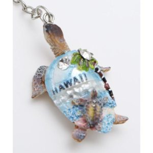 ウミガメ　キーホルダー　AQUA　幸運　ホヌ　ハワイ　雑貨