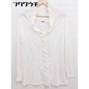 ◇ ZUCCa ズッカ レース編み 襟変形 長袖 カーディガン サイズ M ホワイト レディース