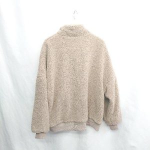 ◇ ⊇ Classical Elf JaVaコラボ ネーム付き ハーフジップアップ 長袖 プルオーバー サイズM ブラウン レディース E