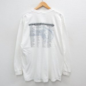 XL/古着 長袖 ビンテージ Tシャツ メンズ 90s ゴルフ チャンピオンシップ 大きいサイズ コットン クルーネック 白 ホワイト