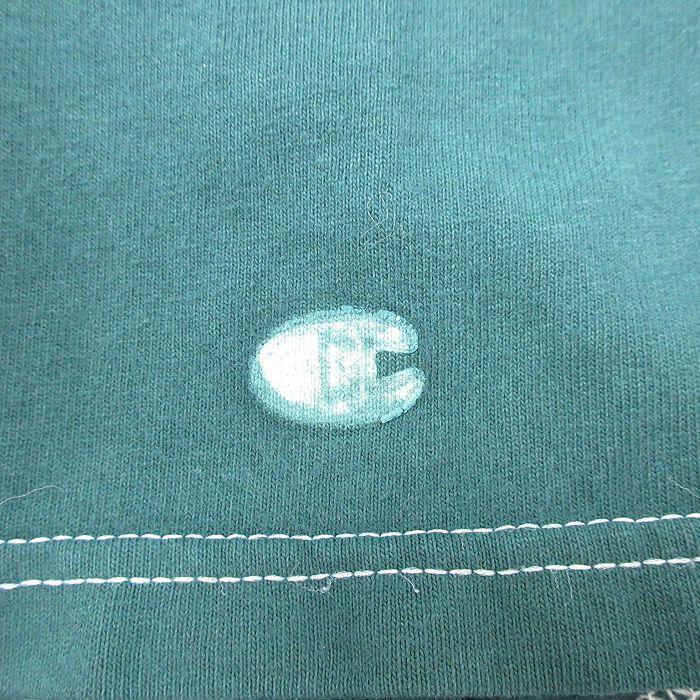 Champion XL/古着 チャンピオン 半袖 Tシャツ メンズ ビッグロゴ クルーネック 緑 グリーン 24mar21 中古 - 画像 (3)