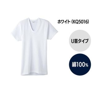 ふるさと納税 GUNZE【快適工房】半袖U首 ホワイト(KQ5016)LLサイズ 2枚 肌着 メンズ 男性用 秋田県由利本荘市