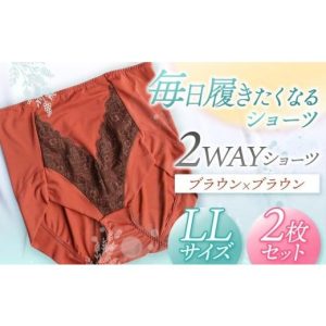 ふるさと納税 ファッション 千葉県 君津市 2WAYショーツ ブラウン×ブラウン LLサイズ 2枚セット | 衣類 下着 ショーツ きみつ LL…