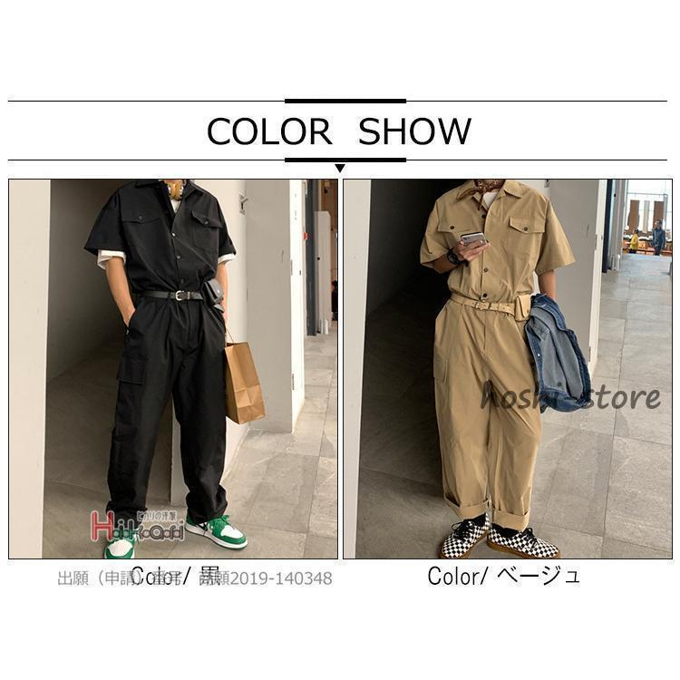 つなぎ 作業服 メンズ 半袖 オーバーオール オールインワン 40代 50代 ロングパンツ おしゃれ 春服 夏服 - 画像 (4)